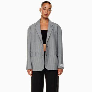 NWOT Aritzia Babaton Vogue Single-Breasted Oversized Blazer in Gray, Size XS